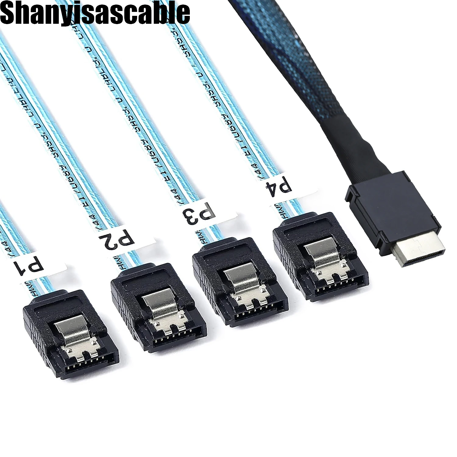 0.5M OcuLink PCIe PCI-Express SFF-8611 4i to 4X SATA 7P female straight SSD Data Active Cable