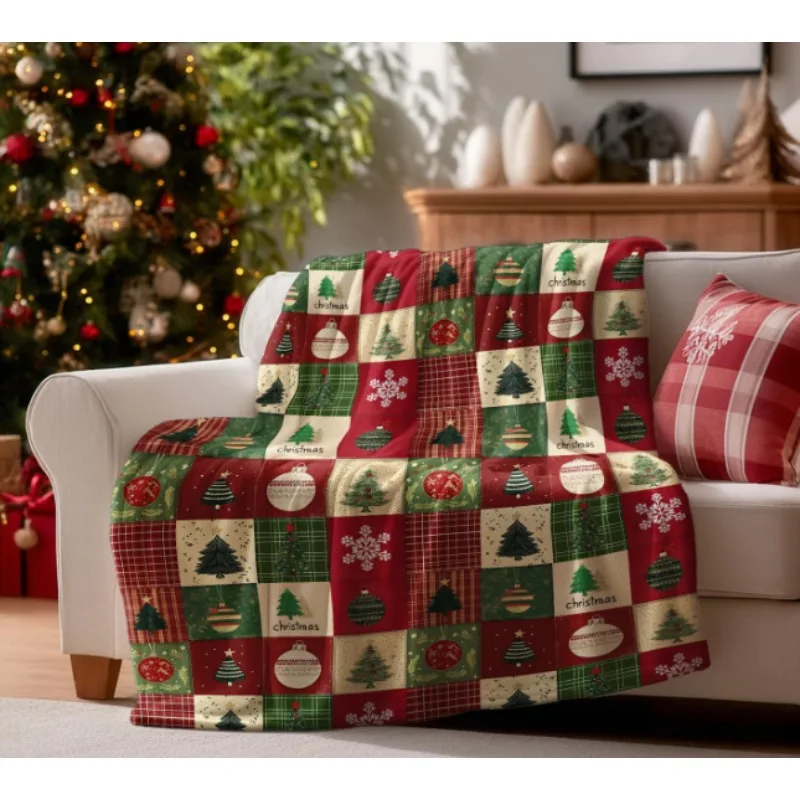 بطانية عيد الميلاد، زخارف شجرة الثلج، بطانية ناعمة ومريحة، هدية مثالية للأطفال والكبار والزوجة ونفسك