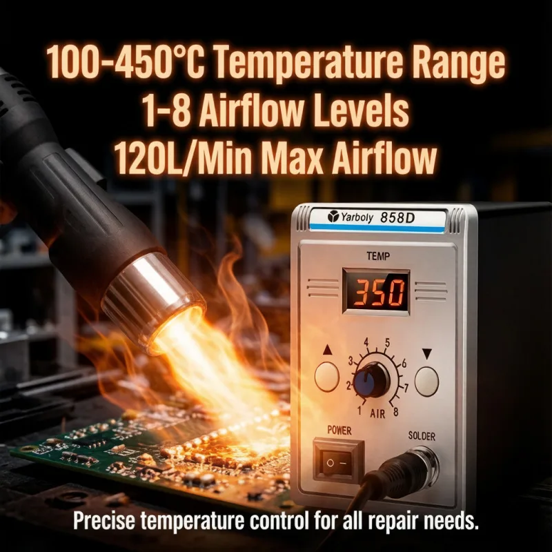 Hot Air Soldering Station High Power Digital Rework Welding Tool with 100-450℃