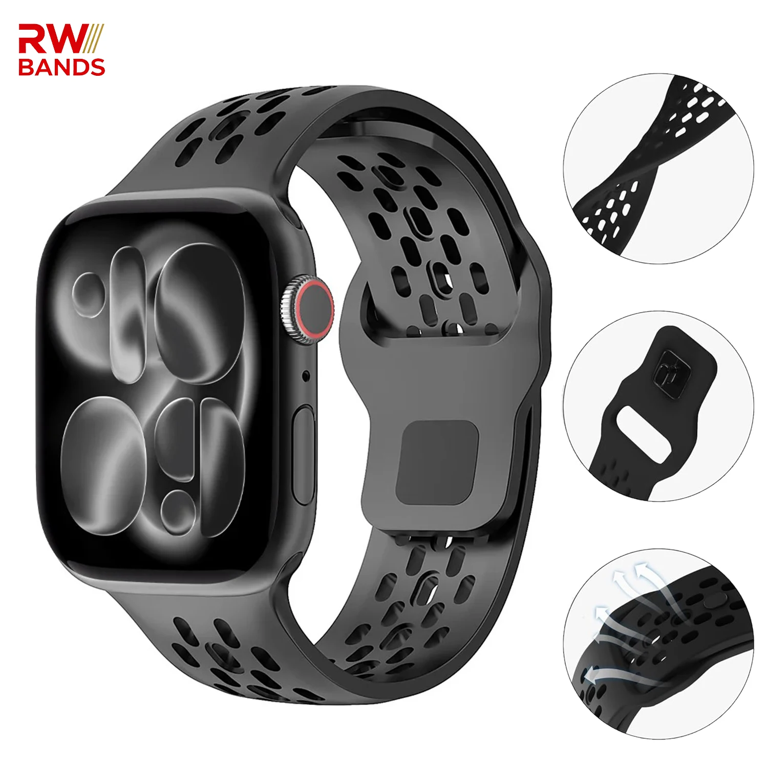 Riemen für Apple Watch Band 44 mm 40 mm 45 mm 41 mm 49 mm 46 42 mm Correa Silikonarmband Iwatch Serie 11 10 7 8 Se3 6 9 Ultra 2/3