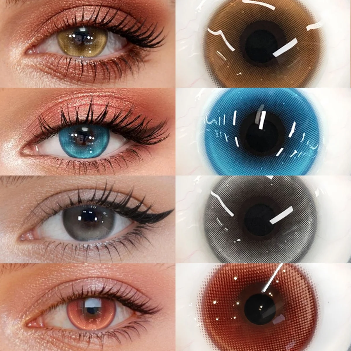 Lalens 2 Paare 14.2mm Farbige Kontaktlinsen 6 Monate Monaco Braun Natürlich Weich Kosmetische Linsen für Tägliches Make-up für Frauen