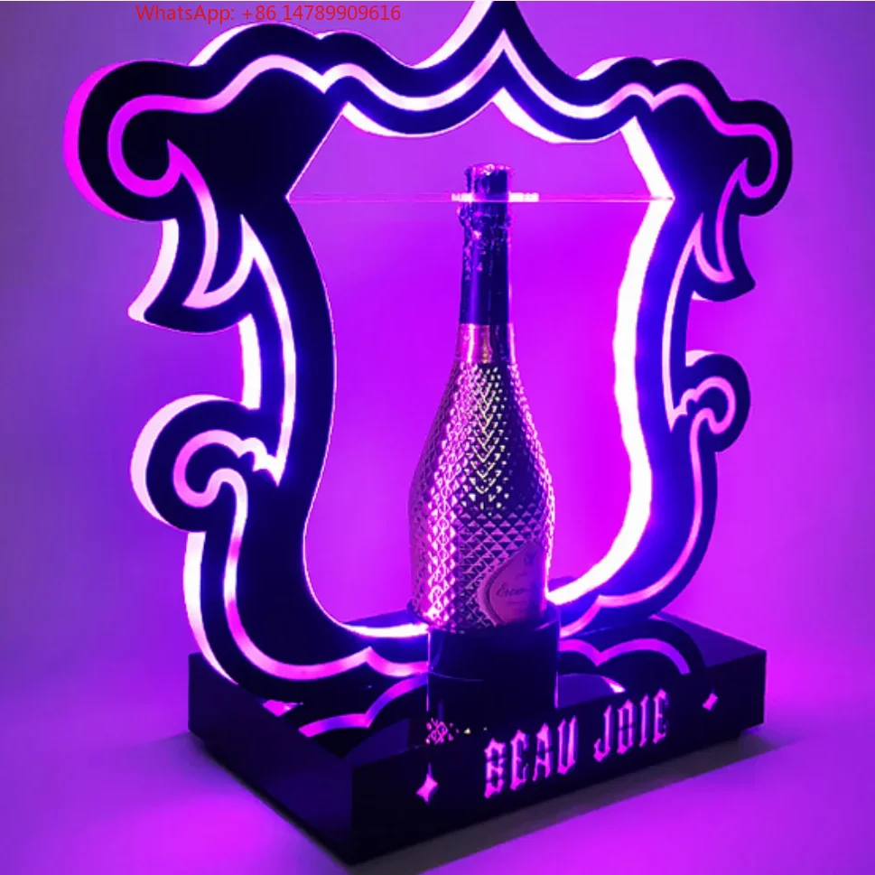 

High-End Bespoke LED Bottle Display RackCustomized Logo Bottle Presenter Led Liquor Rack Holder Glorifier Display For Bar Club