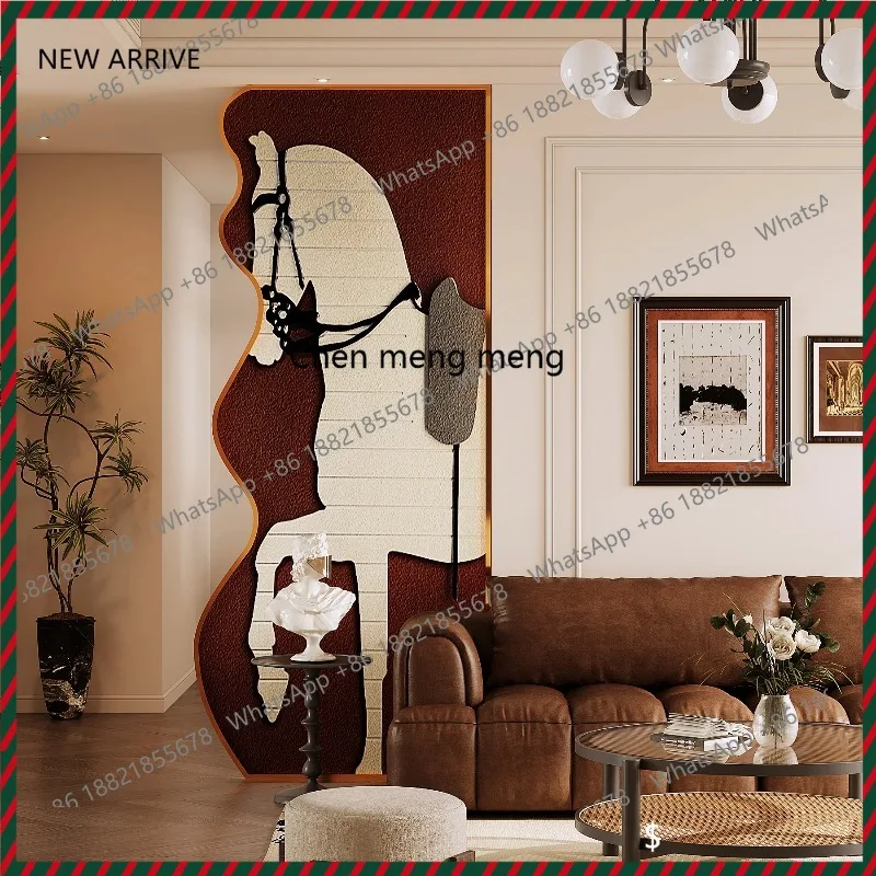 New Chinese stainless steel screen partition living room entrance block decorative zen tea room office screen customiz