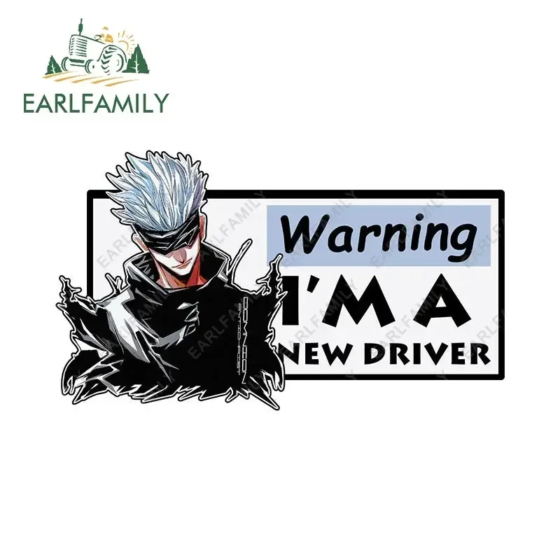 

EARLFAMILY 20cm X 11.5cm Anime Car Stickers For Anime Gojo New Driver Car Accessories Decal Windows Graffiti Funny Sticker