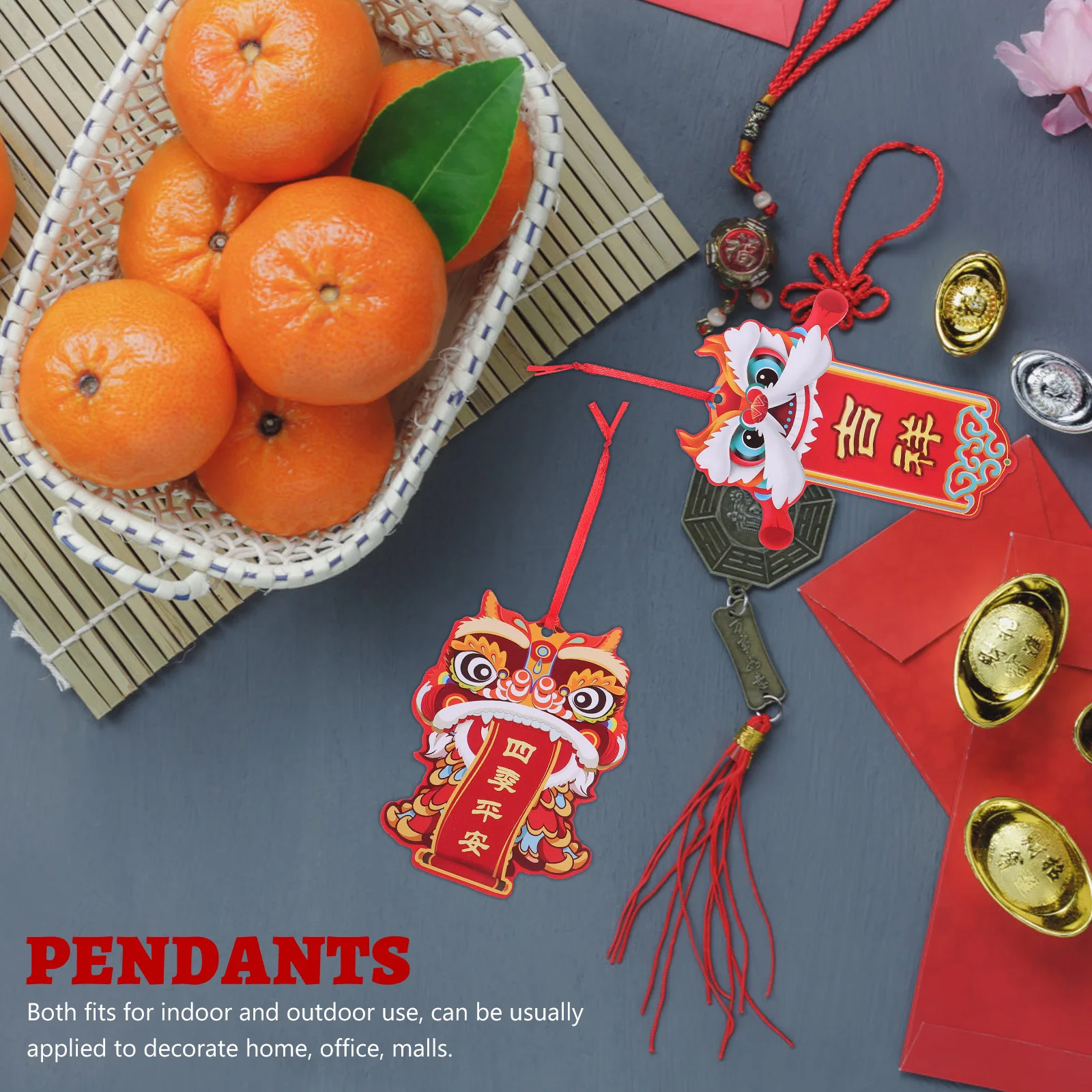 12Pcs Chinese Style New Year Hanging Decor Paper Material Traditional Design Home Office Mall Decoration