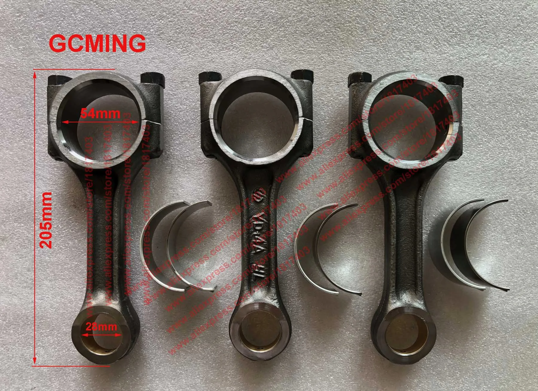 Yangdong YD485-04202 Connecting Rod + 480G-04003a Connecting Rod Bearing Shell, Yangdong YD385 Engine Parts ( direct-injection )