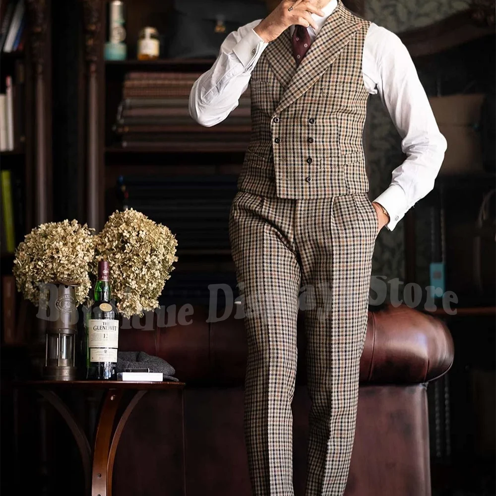 بدلة رجالية فاخرة عالية الجودة لحفلات الزفاف ثلاث قطع بقصة ضيقة وطية صدر السترة مجموعة ملابس رجالية واحدة الصدر (سترة + سترة + بنطلون)