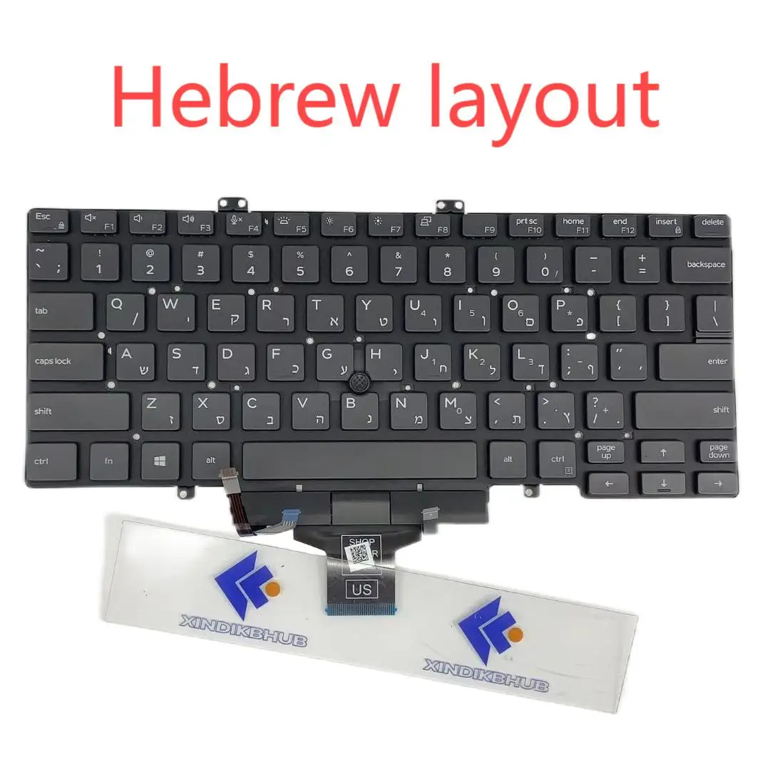 5400 hebrew backlit keyboard for Dell Latitude 5401 5410 5411 P98G 7400 7410 P98G001/3 03C7CJ 03J9FC 049VT0 03M0HY 015WV2