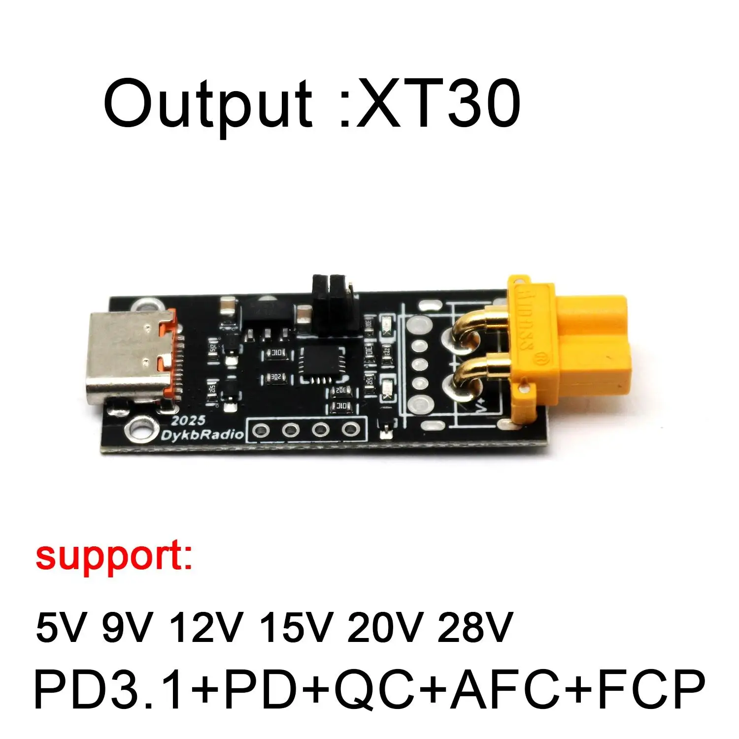 نوع C PD3.1 140W توصيل الطاقة Decoy 28V 20V 15V 12V 9V 5V الجهد الزناد 2PIN XT30 / XT60 شاحن سريع للروبوتات بدون طيار