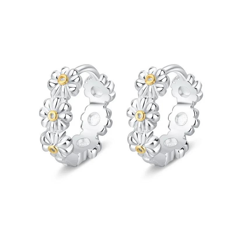 Frühling neue süße Gänseblümchen Blume Ohr stecker für Frauen süße Muschel Emaille versilbert Ohrringe koreanischen Temperament Schmuck – Detail 22