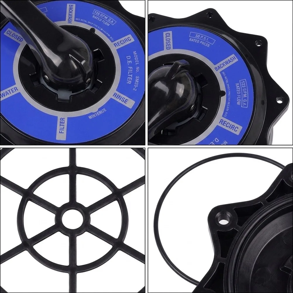 Swimming Pool Filtration System Swimming Pool Filtration 2-Inch Multi-Port Valve for top Cap 2-Inch Diameter Connection