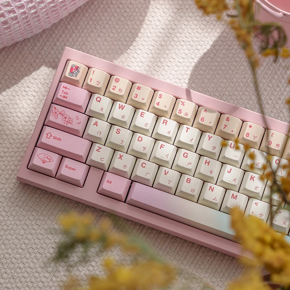 

Колпачки для клавиш FBB KOI, 145 клавиш, PBT Dye-Sub, индивидуальный вишневый профиль для игровой механической клавиатуры Mx Cherry Switch 68 75% 87 98, комплект «сделай сам»