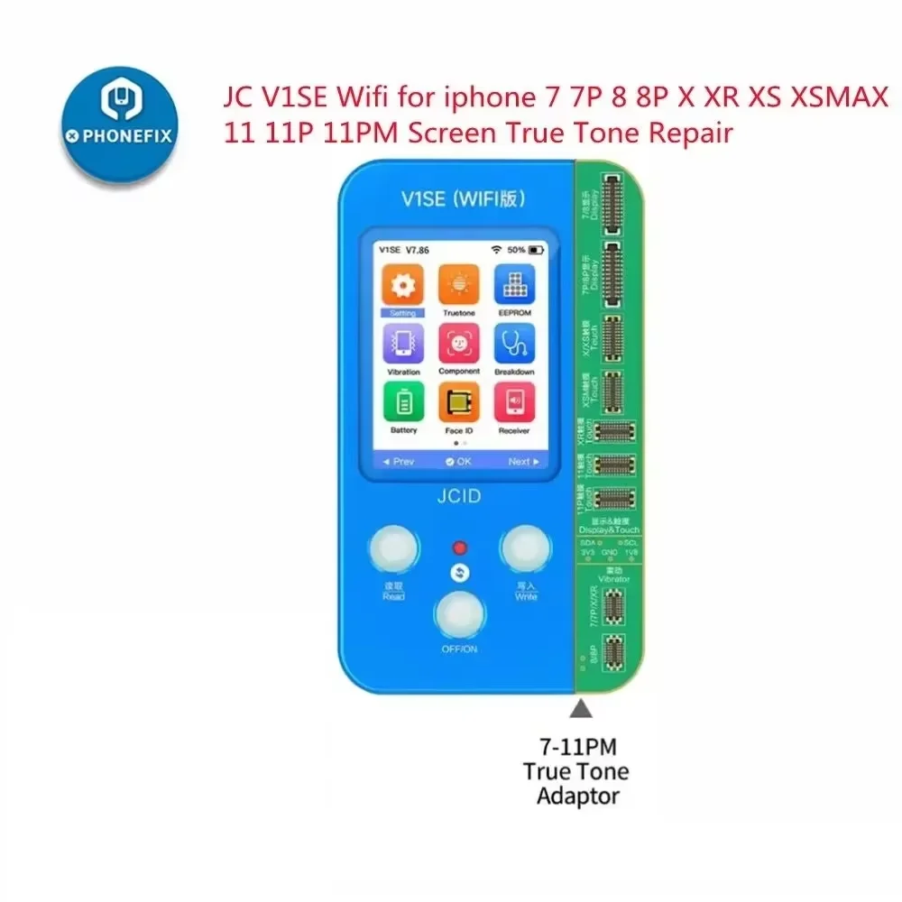 JCID 13 14 15-Serie Bildschirm True Tone Repair Adapter Fixiert für iPhone ohne Original-Bildschirmreparatur, verwendet mit V1SE WIFI V1S Pro