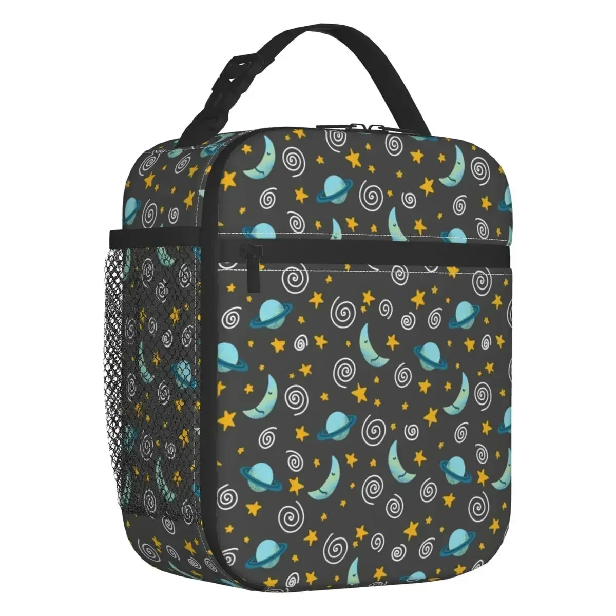 

Moon And Stars Space Aliens Pattern Thermal Insulated Lunch Bag Women Resuable Lunch Tote for School Multifunction Food Box