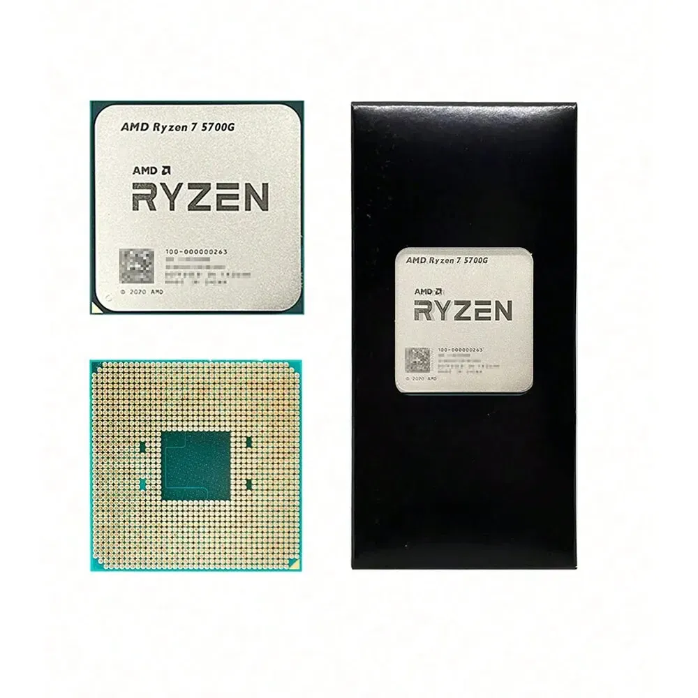 AMD Ryzen 7 5700G 3.8GHz Base Clock CPU de processador de mesa de 8 núcleos e 16 threads, soquete AM4, gráficos AMD Radeon, sem ventilador de dissipador de calor