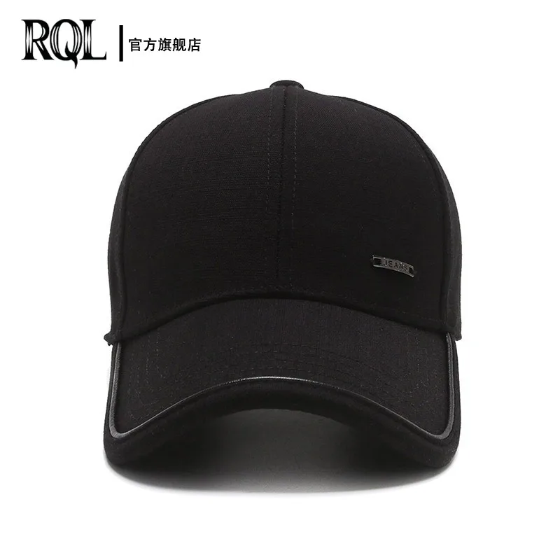 Men\'s Hat 2024 Winter Male Baseball Cap Casual Golf Trucker Dad Hat Outdoor Black Solid Color Windproof Adjustable Snapback