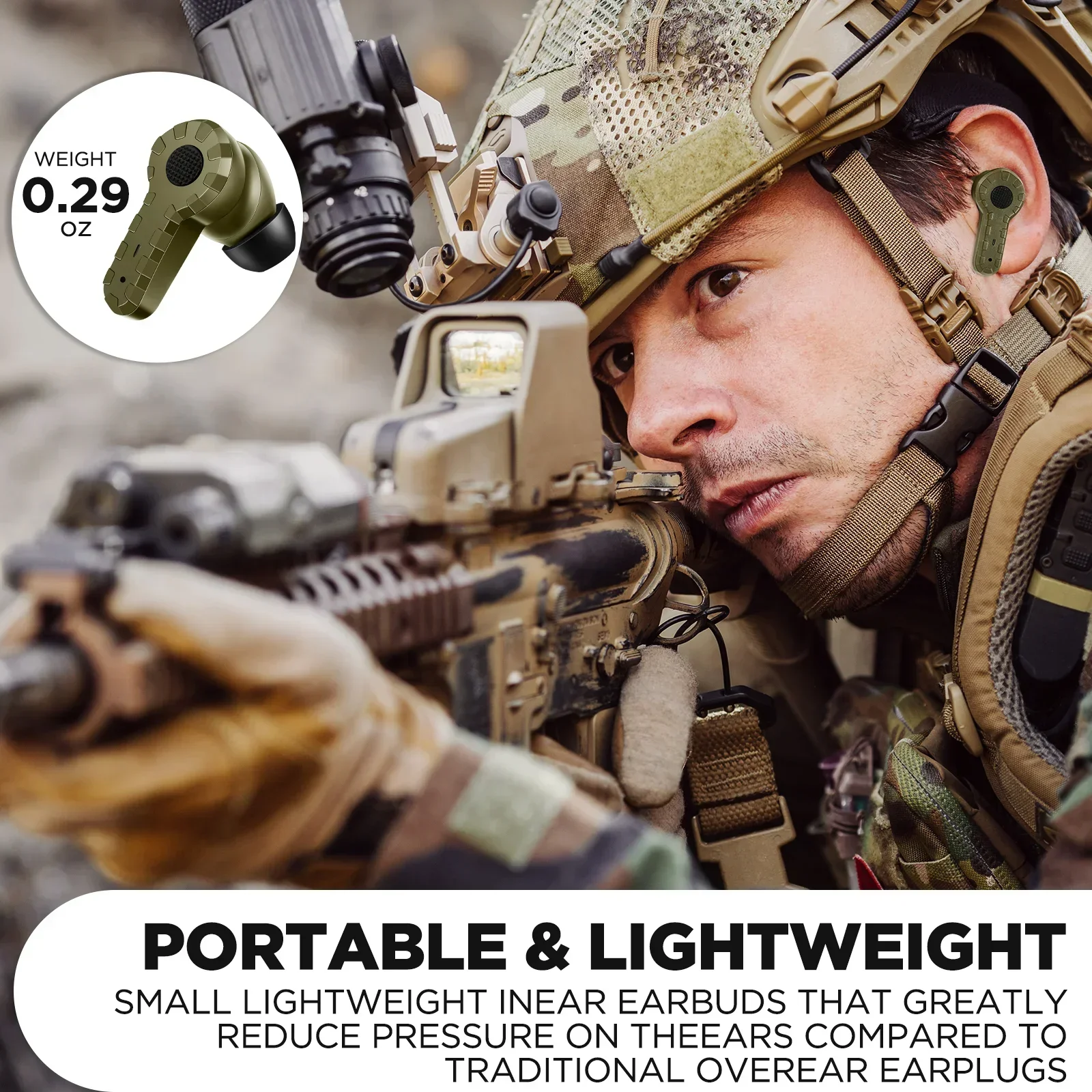 Original! ARM NEXT Tactical Communication Pickup Noise Canceling Headset Earbuds, Military Tactical Electronic Shooting Headset