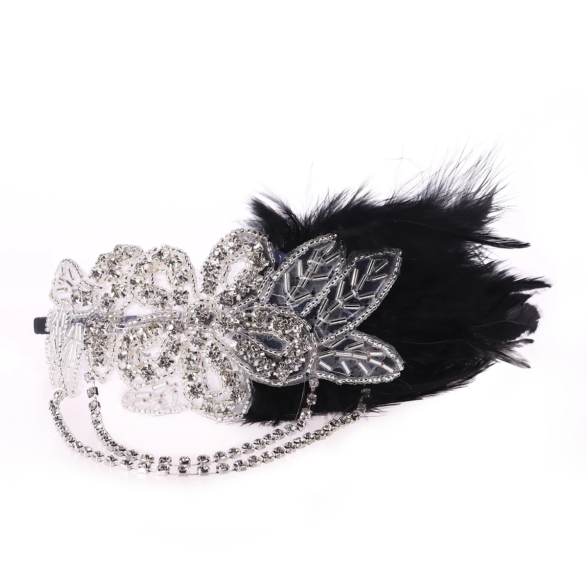 

Headpiece Hairband Retro Black Flapper Chain 1920S Fancy Dress Wedding Party Cosplay Costume Accessory For Women