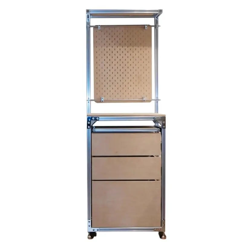 Aluminum profile ocean plate hole dining side cabinet storage drawer living room display cabinet