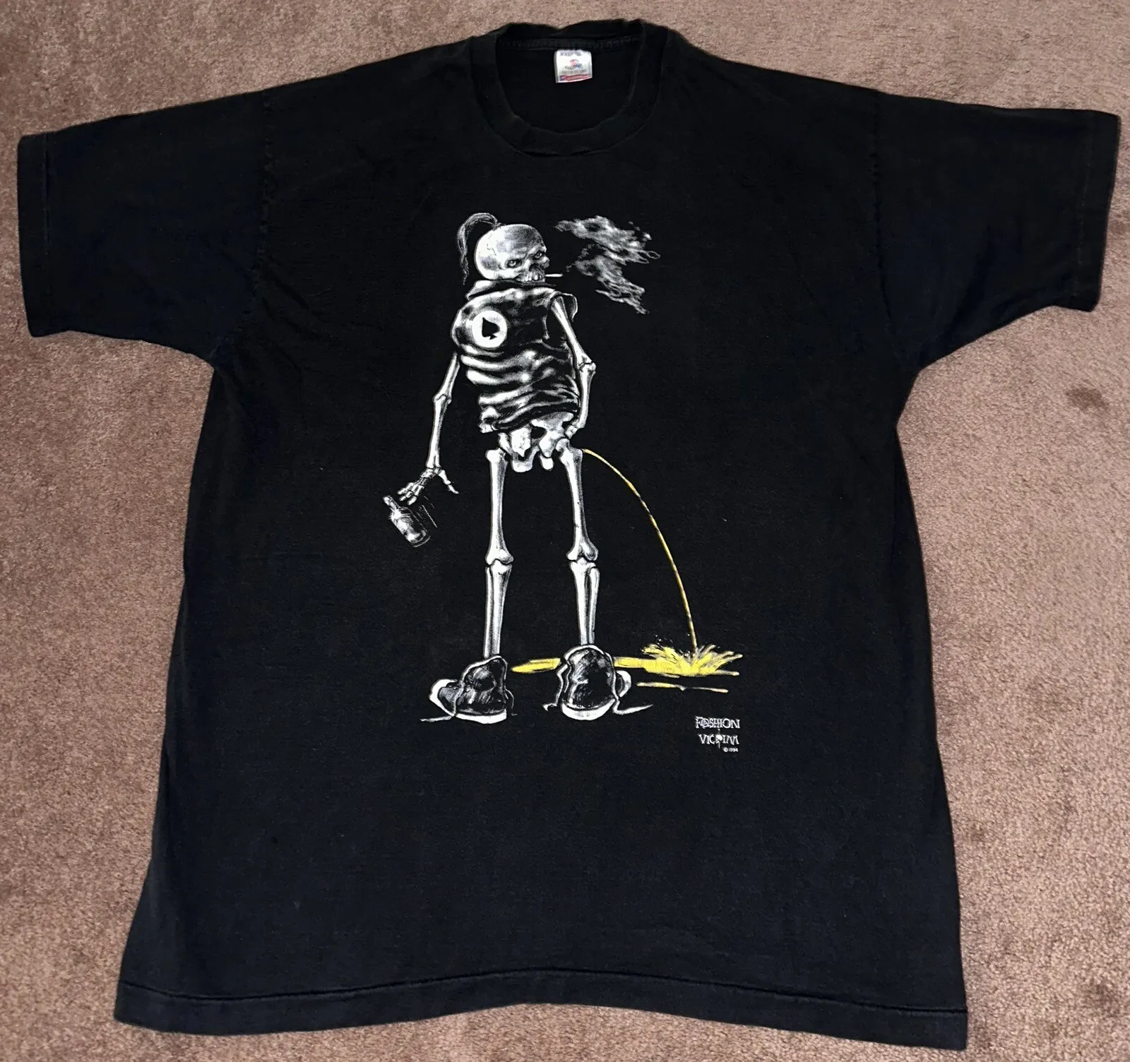 Vintage Fashion Victim - Vintage 1994 Skeleton Grunge Shirt Fashion