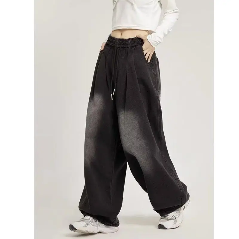 Y2k American Street Hip Hop Männer und Frauen trend ige Persönlichkeit gerade Rohr lose Jeans Paar Retro gewaschen weites Bein Freizeit hose