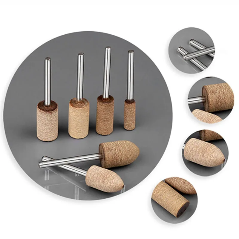 1Pcs Cowhide Polishing Wheel 6mm Shank 16/20/25mm Polishing Buffing Pads Round Bullet Sanding Heads For Rotary Tools