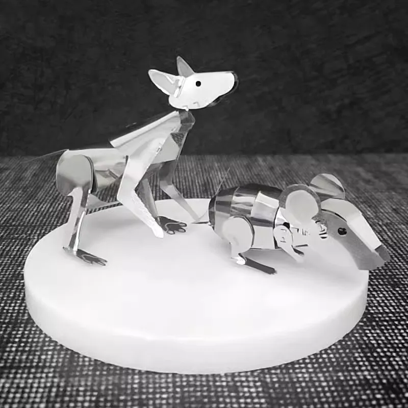 

Mouse and kangaroo 3D metal assemblage model jigsaw puzzle difficult handmade ornament diy