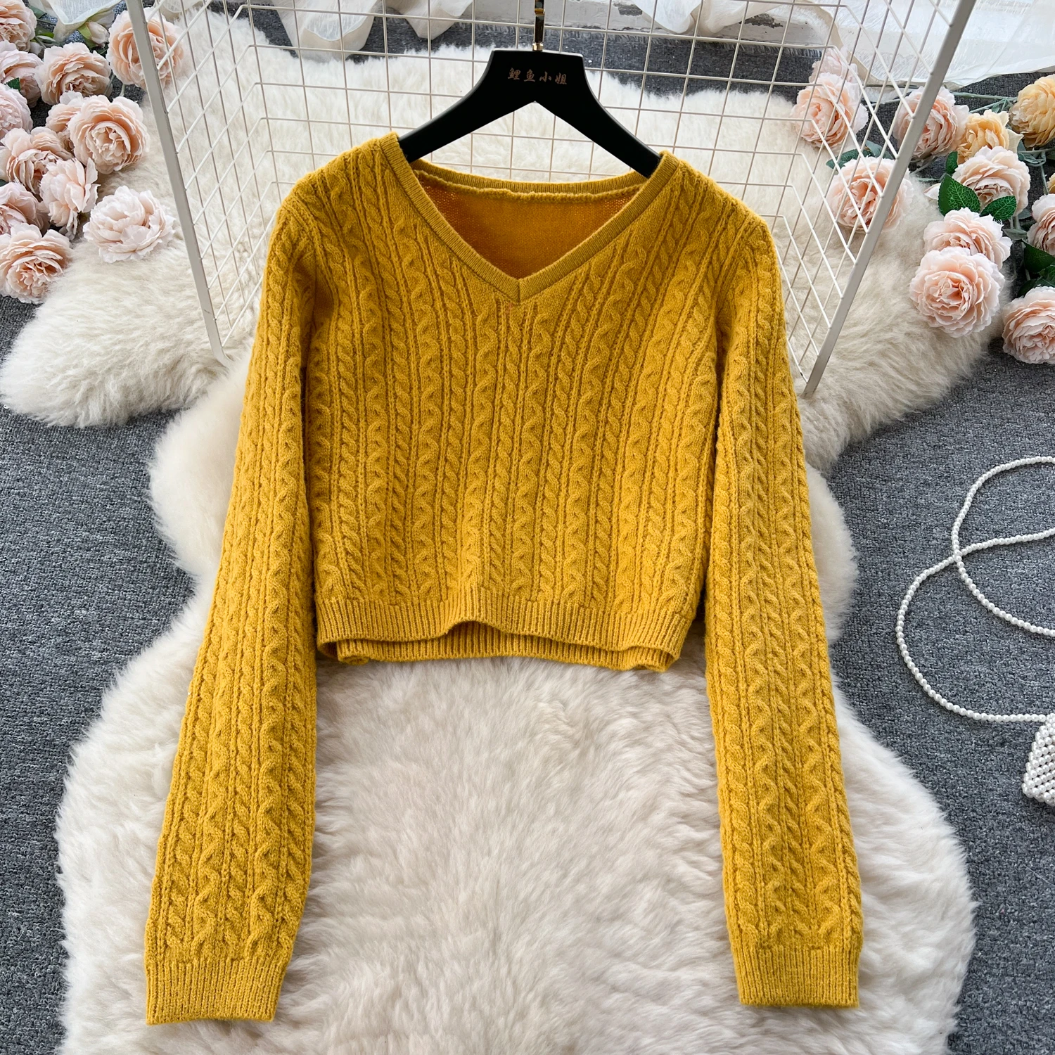 Autumn Winter Two Piece Skirt Suit Lazy Gentle High Class Knitted Sweater Pullover With High Waist Split Skirt Women