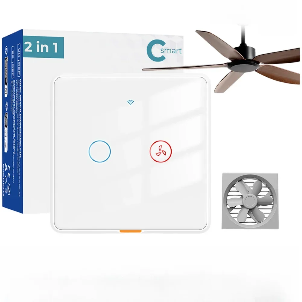 

1 Set Home Smart Switches Voice Control Remote Control Via Smartphone App For Fan And Light Accessories Circuit Isolation