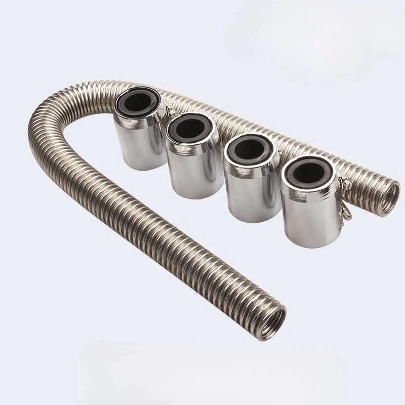 Kit de tuyau de radiateur 24 "36" 48 ", kit de tuyau d'eau de refroidissement de radiateur flexible en acier inoxydable avec pince à capuchon, type universel