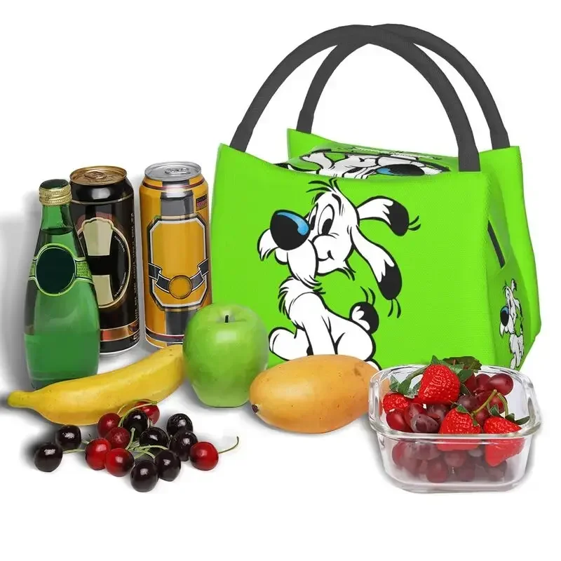 Custom Asterix And Obelix Dogmatix Lunch Bags Women Thermal Cooler Insulated Lunch Box for Picnic Camping Work Travel