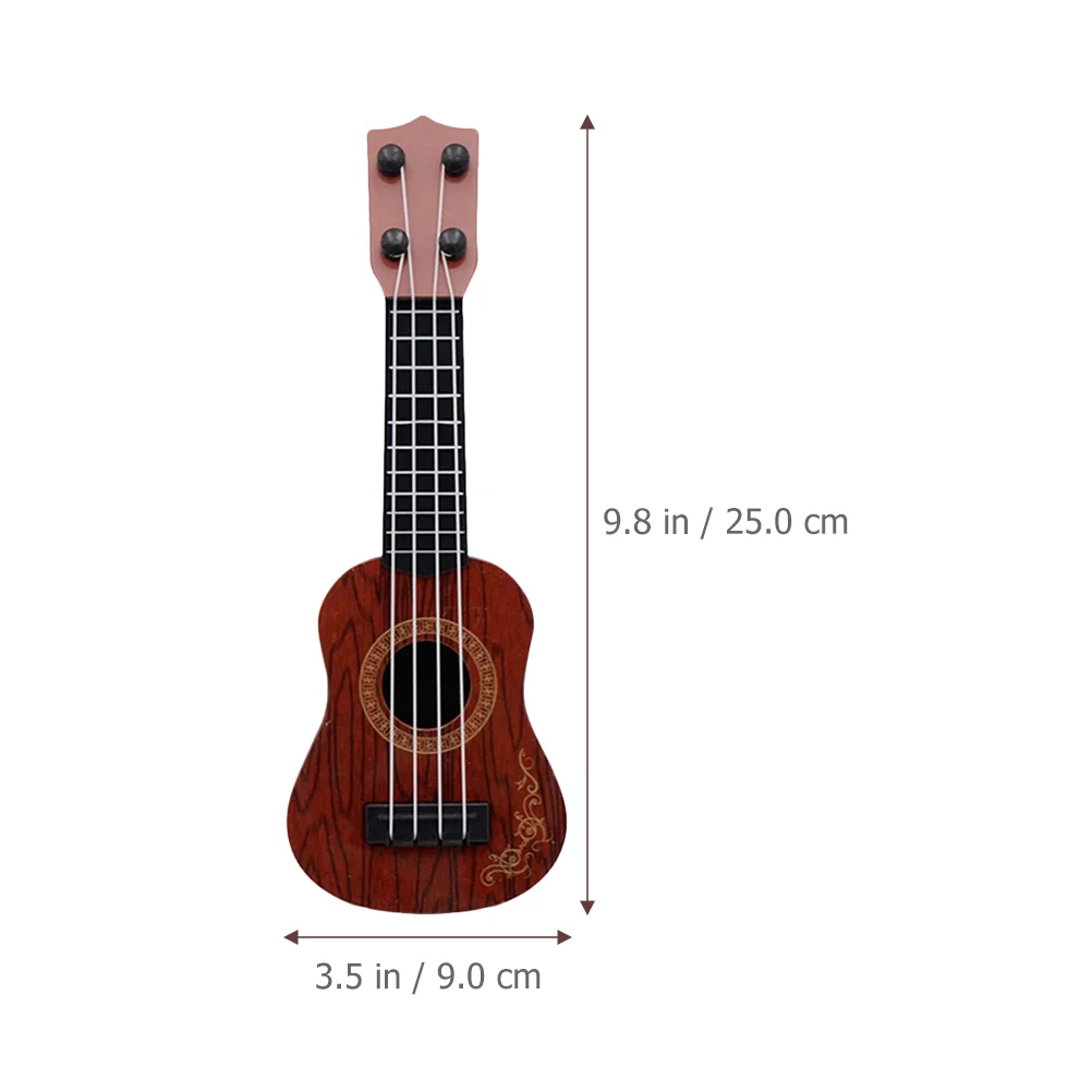 Mini Ukulele Guitar Toy Musical Instrument Models Kids Miniature Scratch-resistant Toys Plastic Simulation Children Portable