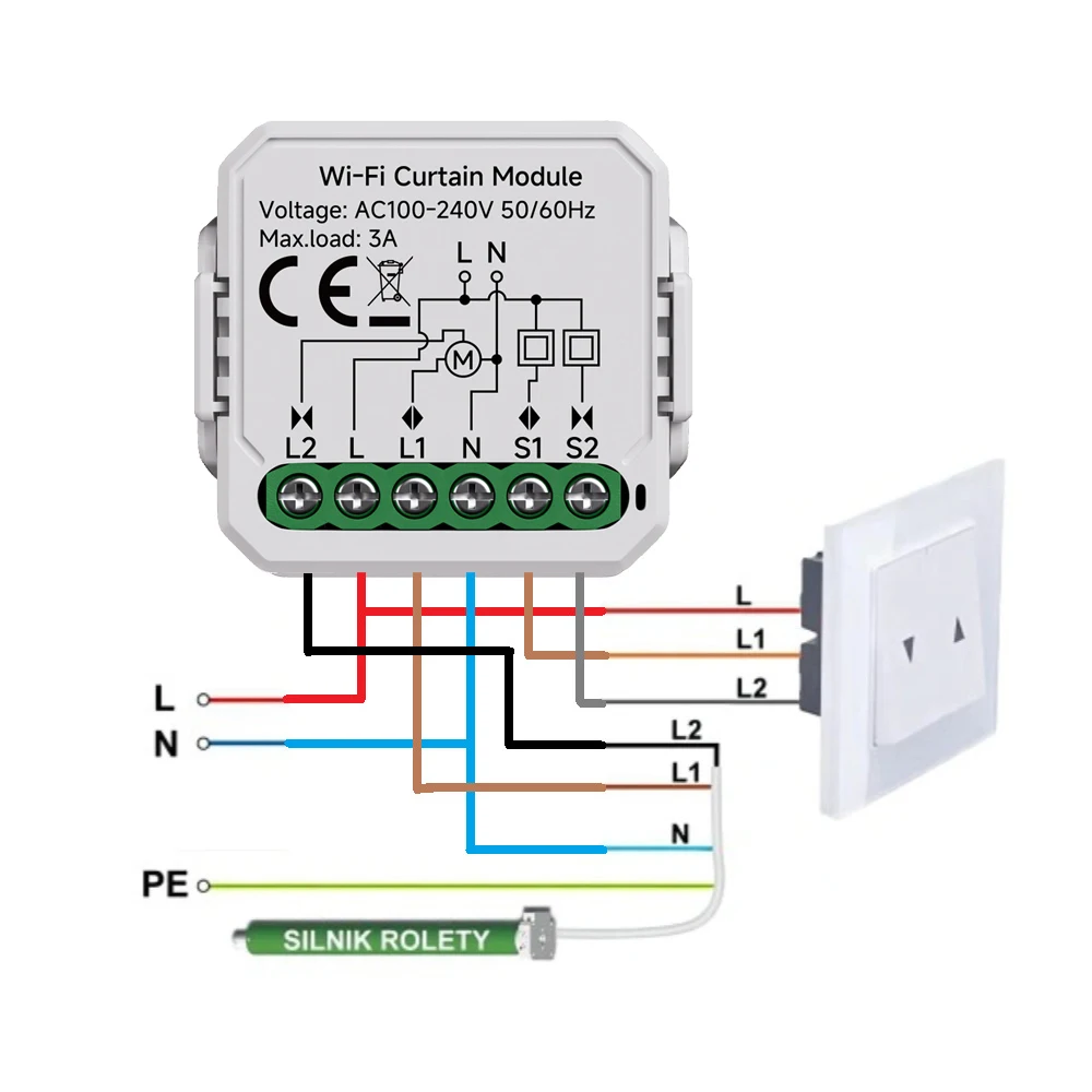 Tuya Smart Life WiFi Curtain Module Blind Switch for Roller Shutter Electric Motor Voice Control Works with Google Home Alexa
