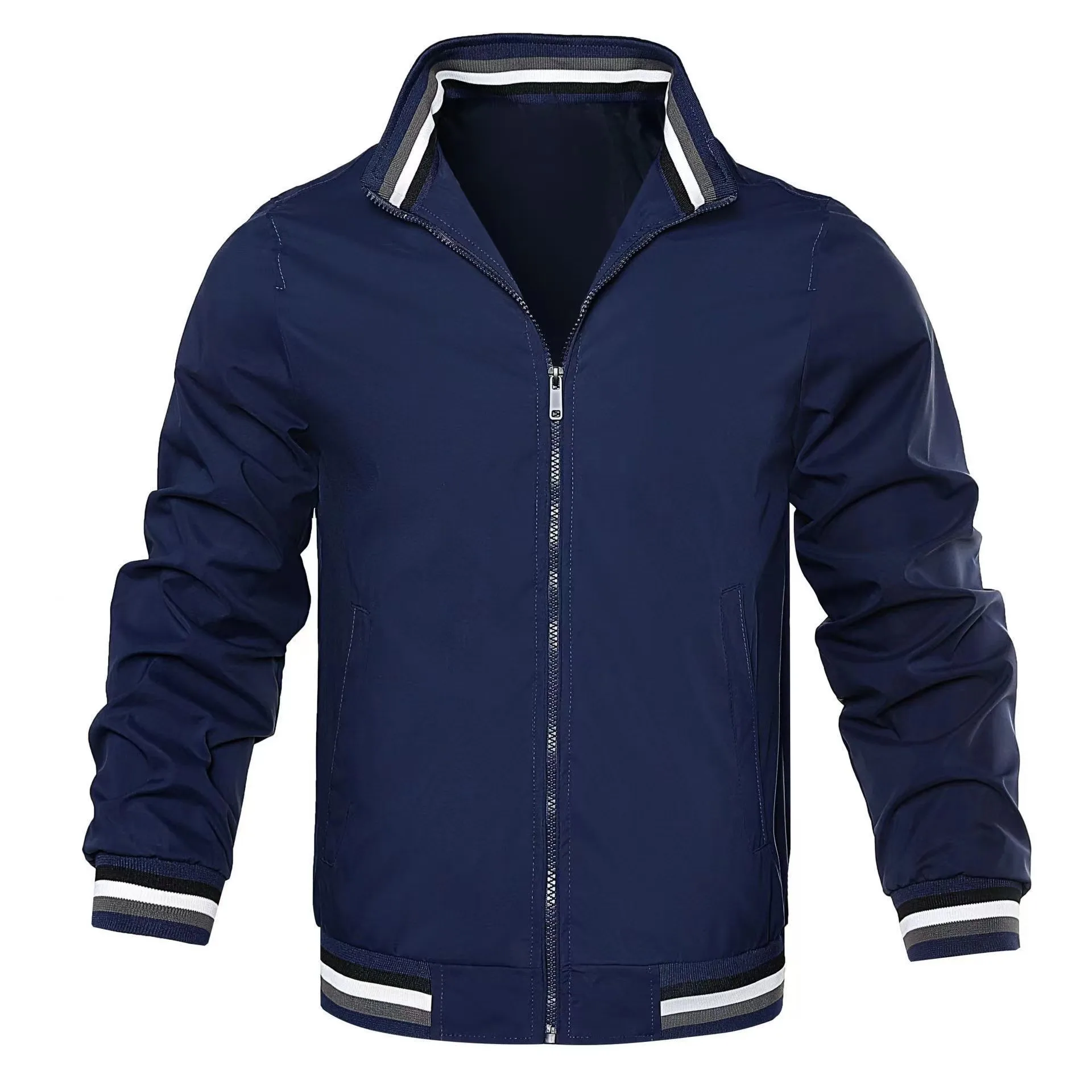 2023 new Solid Color Bomber Jacket Men Casual Slim Fit Baseball Mens Jackets New Autumn Fashion High Quality Jackets for Men