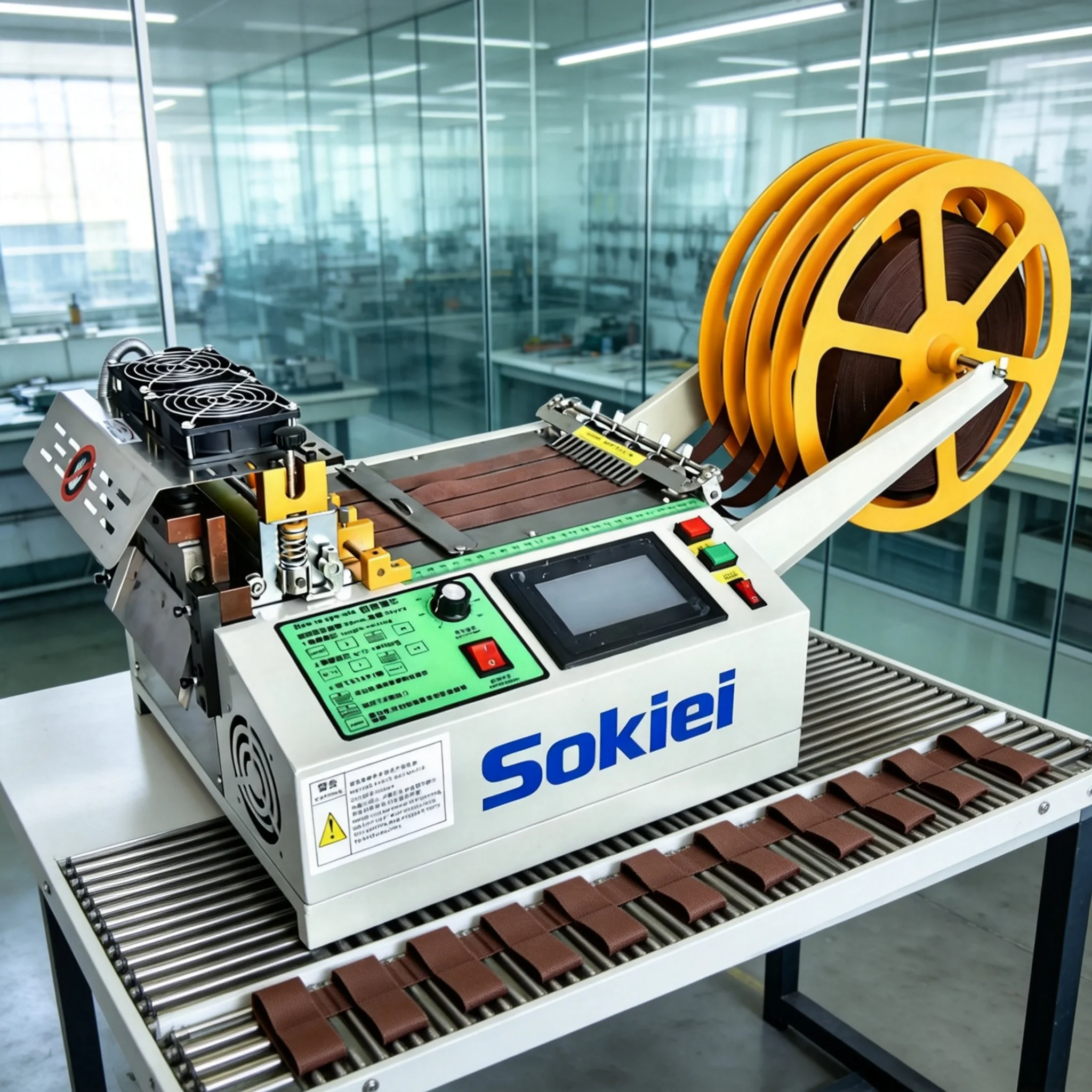 Hot & Cold Knife Webbing Cutting Machine, High-Speed Automatic Multi-Strap Cutter For Nylon, Polyester Elastic Belt