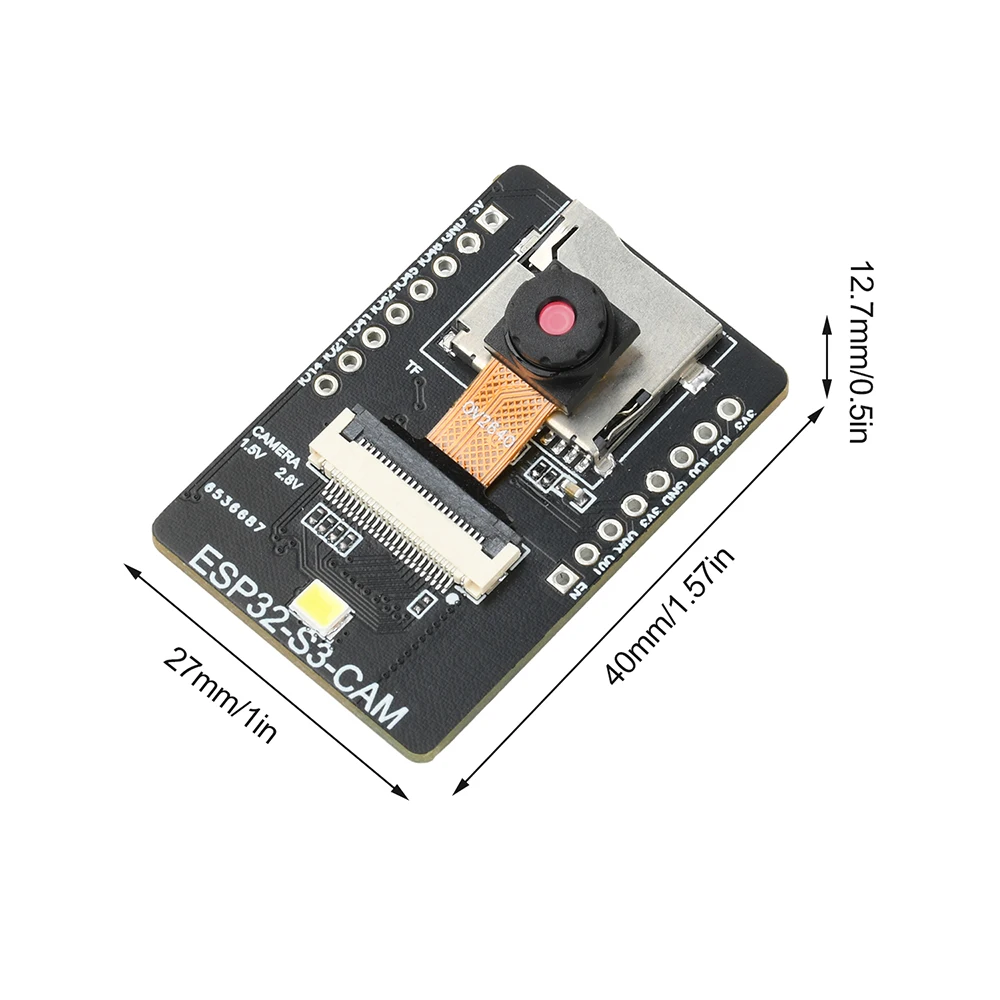 ESP32-S3 AI Vision Recognition Module WiFi BT Type-C Support OV5640 Face Detection Compact Size IoT Development Board