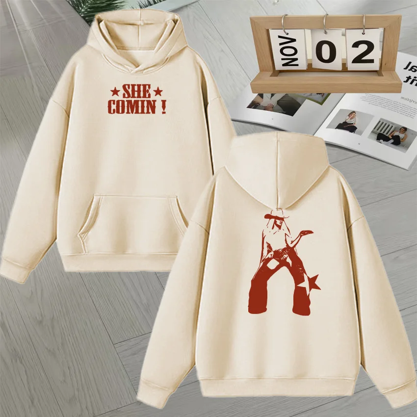 Hot Singer Beyonce Cowboy Carter Tour Double Sided Print Pullovers Long sleeve Men Women Fleece streetwear Loose Hoodies Unisex