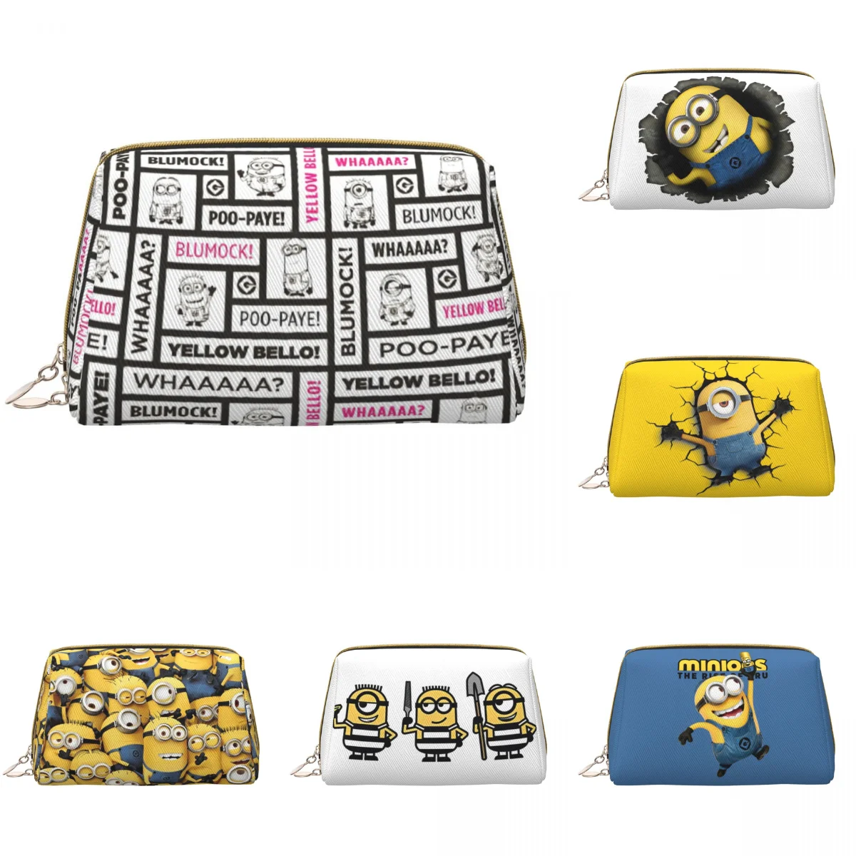 

Women M-Minions Man Cosmetic Bags Portable Traveling Makeup Pouch For Necessaries Funny Graphic Storage Organizers