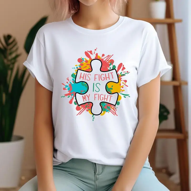 

Футболка с кусочками головоломки с аутизмом, его борьба — моя осведомленность, мама, учитель, мама