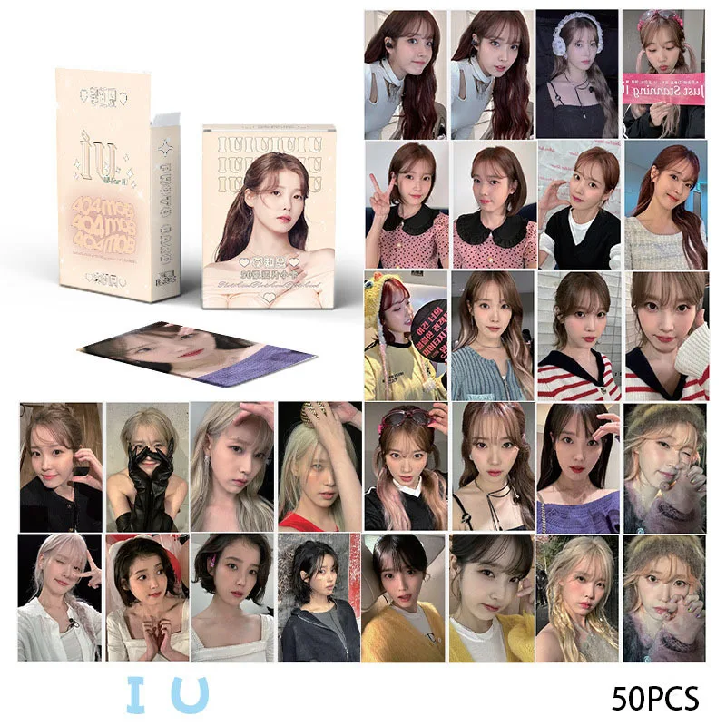 ألبوم بطاقة ليزر IU ، بطاقة لومو الفائزة ، بطاقة لي جي يون اللامعة ، بطاقة بريدية ، بطاقة صور ، بطاقة جمع هدايا للفتيات ، 50 لكل مجموعة