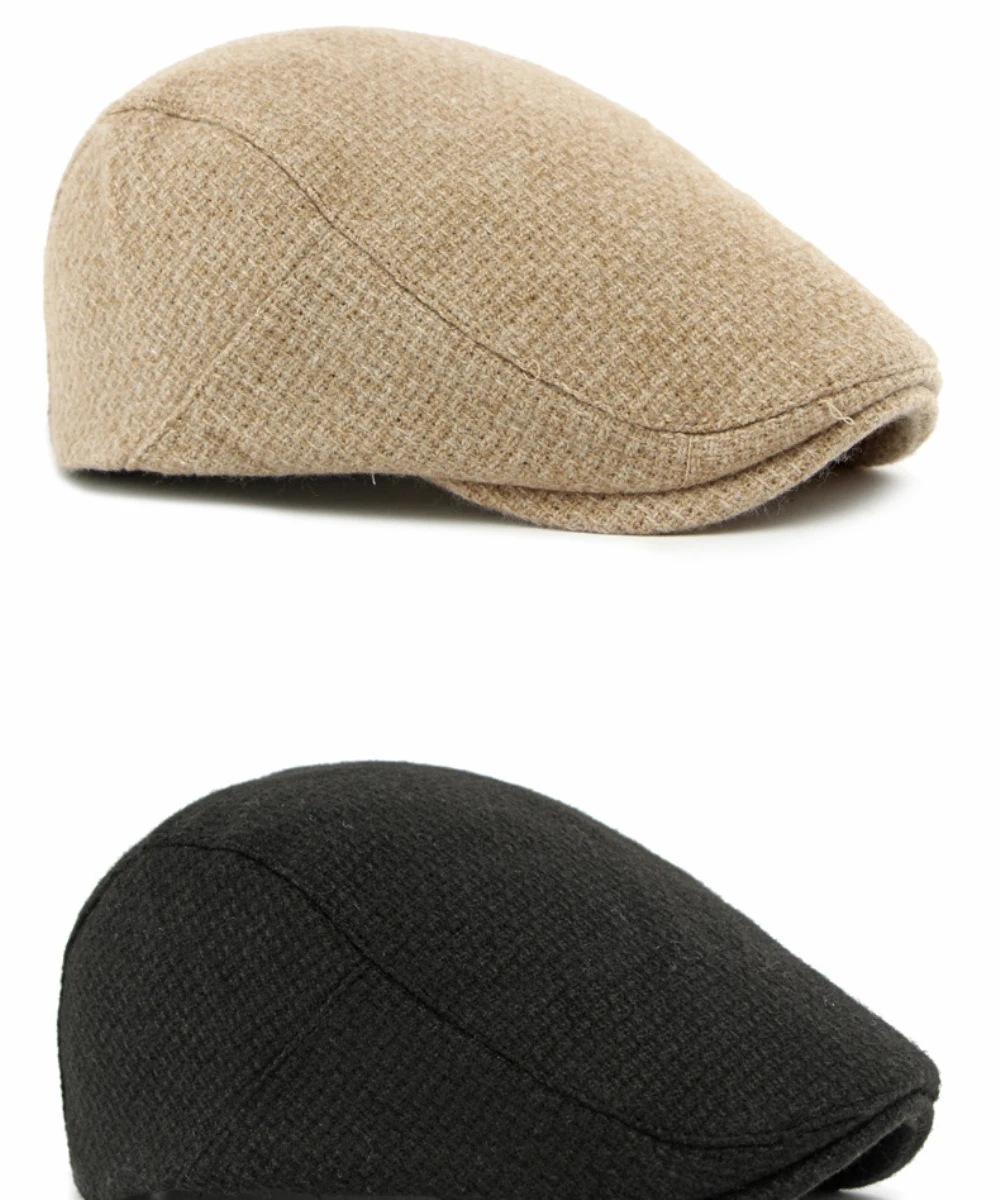 HT4887 Baskenmütze für Herren und Damen, Künstler-Baskenmütze, verstellbare Ivy-Flatcap, Unisex, Herbst-Winter, gestrickte Woll-Baskenmütze – Detail 7