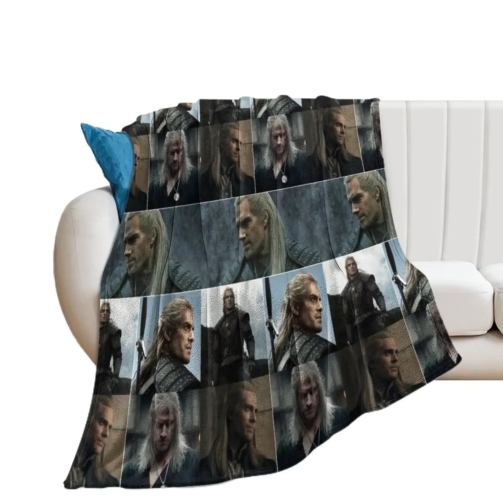 Henry Cavill British actor Novel Character Adaptation Photos Compilation Collage - 1 Throw Blanket Soft Plush Plaid Blankets