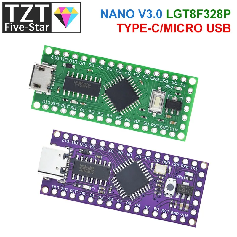 LGT8F328P-LQFP32 MiniEVB TYPE-C MICRO USB Compatible With ATMEGA328 Nano V3.0 LGT8F328P CH9340C / HT42B534-1 SOP16 For Arduino