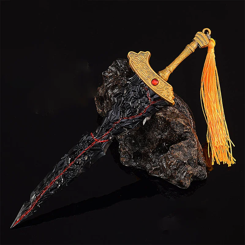 

22 см Maliketh's Black Blade Eldenn металлическое кольцо с мечом ER, игровая копия модели, экшн-фигурка, коллекции украшений, подарки для мальчиков