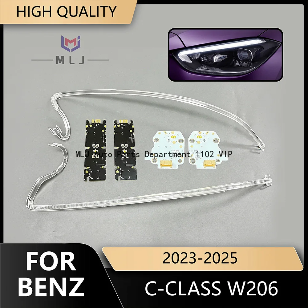 

Для Mercedes-Benz C-Class W206 2023, 2024, 2025 годов: Светодиодная фара, дневные ходовые огни, световодная трубка, полоса DRL, плата Angel Eye, чип