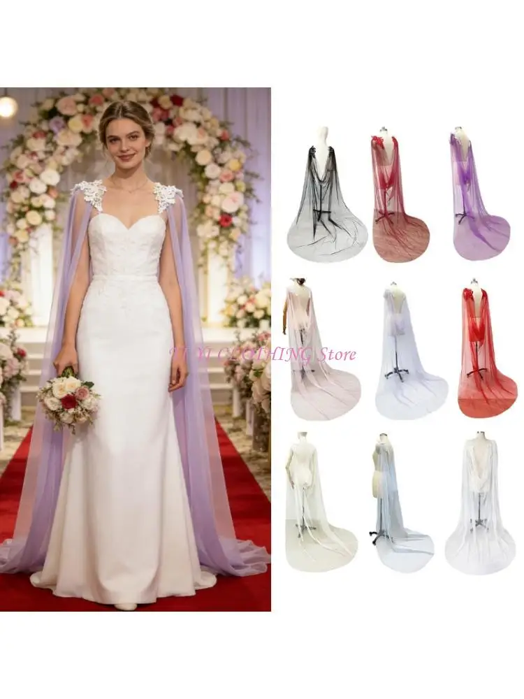 

N5KF Sophisticated Elegant Bridal Stole Lace Applique Design Lightweight Formal Occasion Accessory