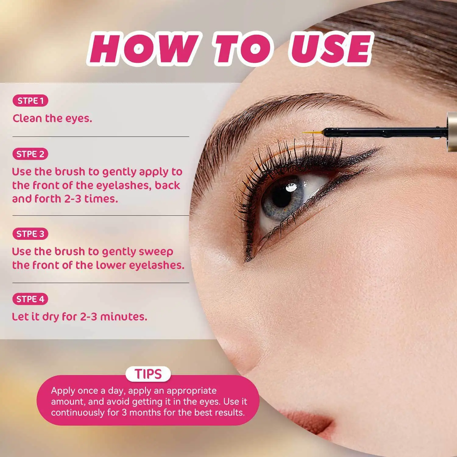 Sérum de croissance rapide des cils, 28 jours, rehausseur de cils naturels, sourcils plus longs et plus épais, produits de beauté pour les yeux