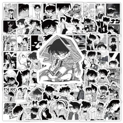 10/30/50/100pcs Detective Conan Black White Cartoon Stickers Suitcase Water Bottles Cool Anime Waterproof PVC Decals for Kid Toy