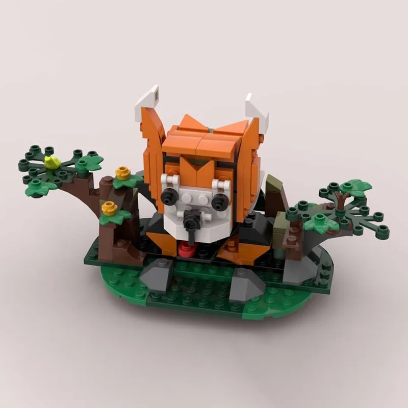 144 Uds. MOC Jungle Explorer homenaje estatua de Panda rojo ciudad modelo bloques de construcción arquitectura juguete Idea regalos de navidad ladrillo