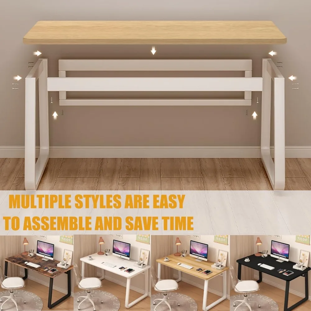 Modern Desk  Computer Table Simple Style Office Writing Desk Industrial Office Table, Sturdy PC Laptop Table for Home Office